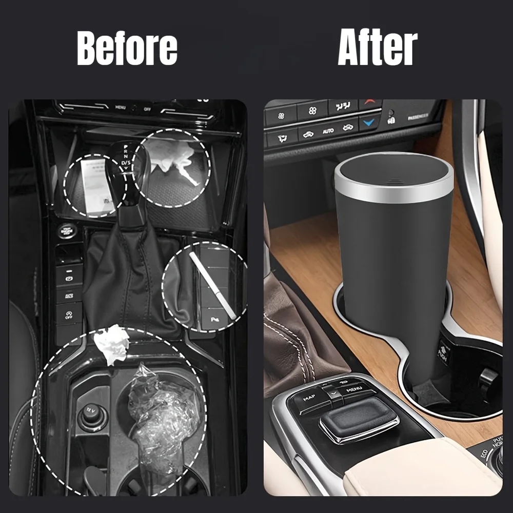 Mini cubo de basura compacto a - Waterproof Car Trash Can With Lid reseña y precio