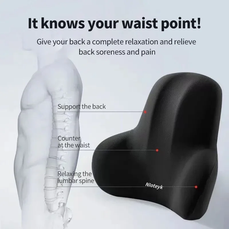 Cojín de espuma viscoelástica  - Memory Foam Car Neck Pillow Lumbar Support reseña y precio