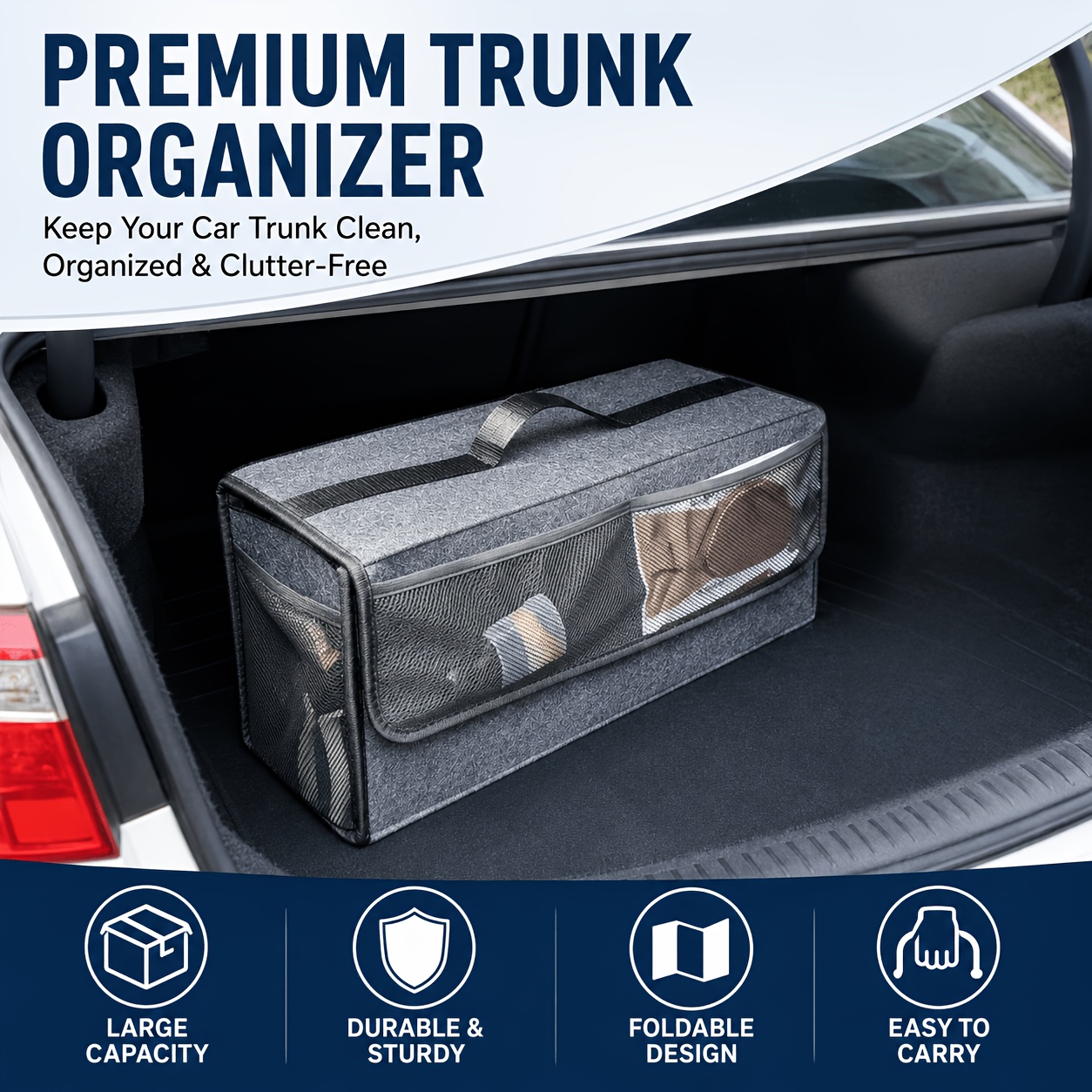 Organizador de Maletero de Coc - Car Trunk Organizer Foldable Storage Box reseña y precio