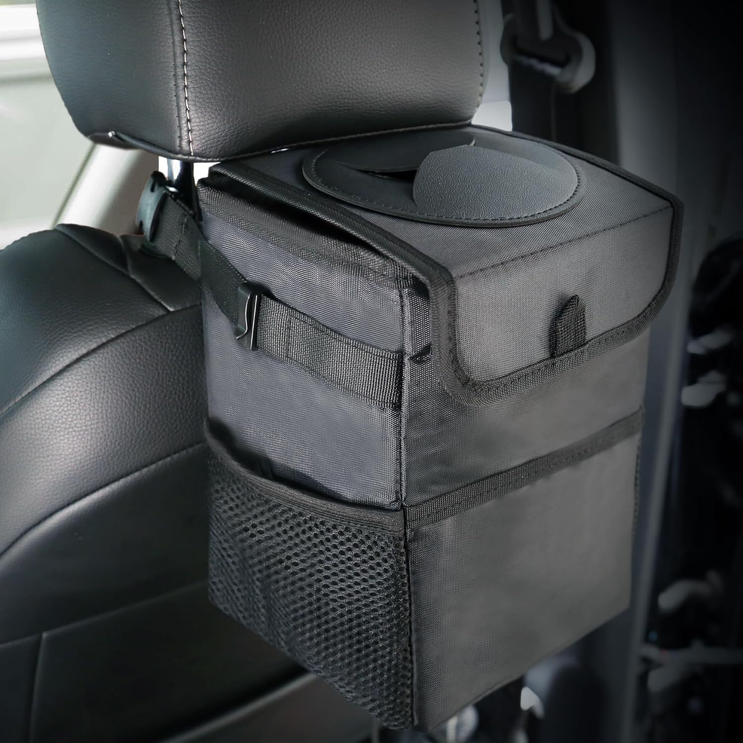 Bote de basura para automóvil  - Waterproof Car Trash Can With Lid reseña y precio